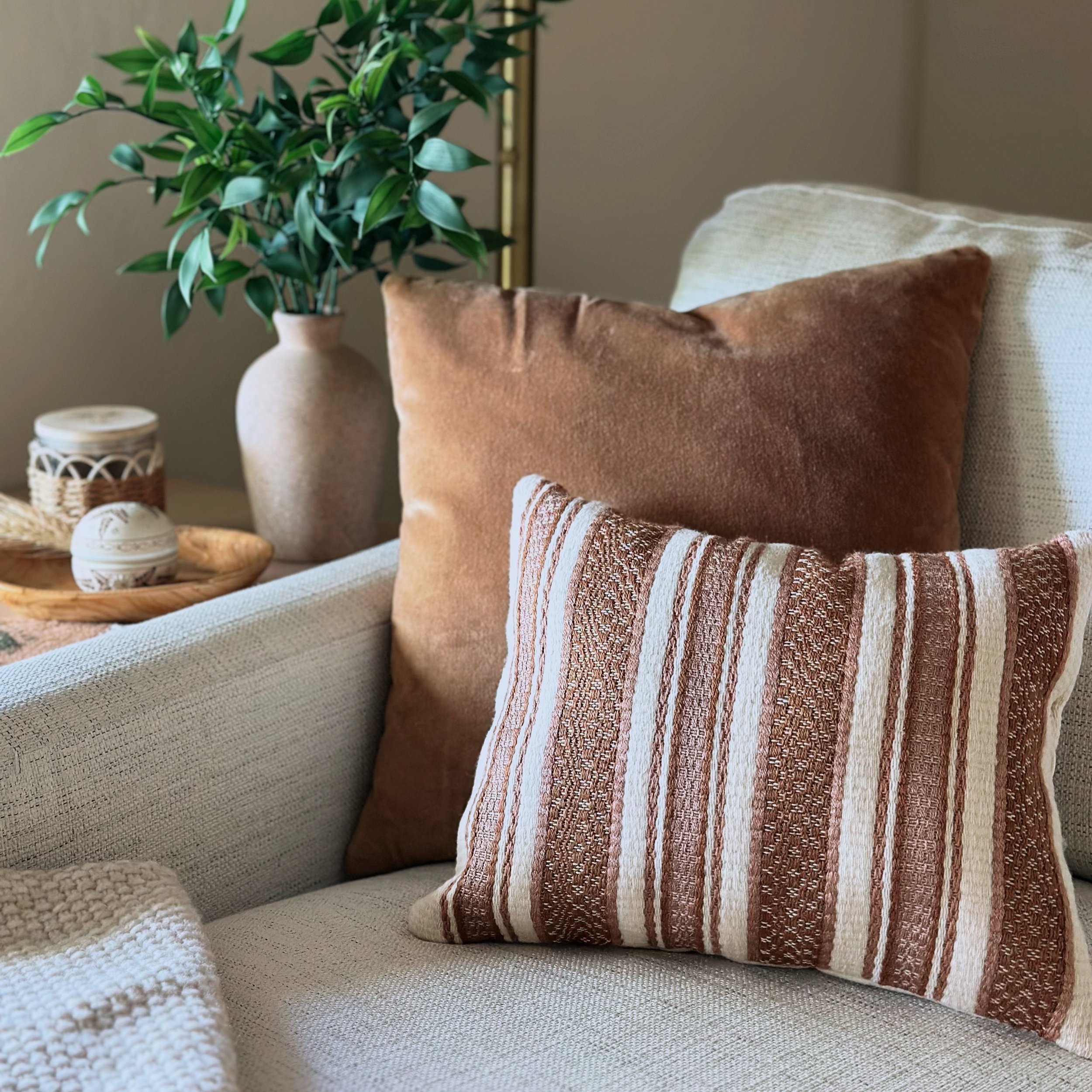 Woven in Marble Oatmeal/Dusty Pink/Brown