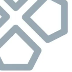 Abstract geometric pattern of interlocking hexagons in gray and white colors.