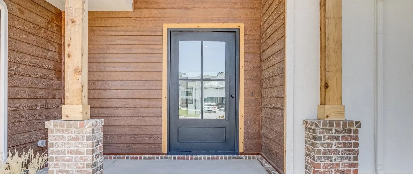 Customized iron pivot door opening and closing