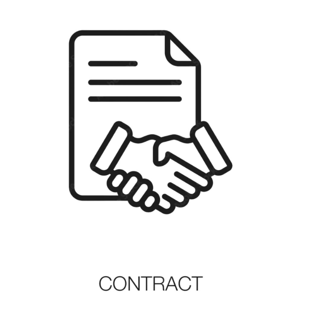 Geometric drawing of an outline square with sections divided by vertical, horizontal, and diagonal lines.