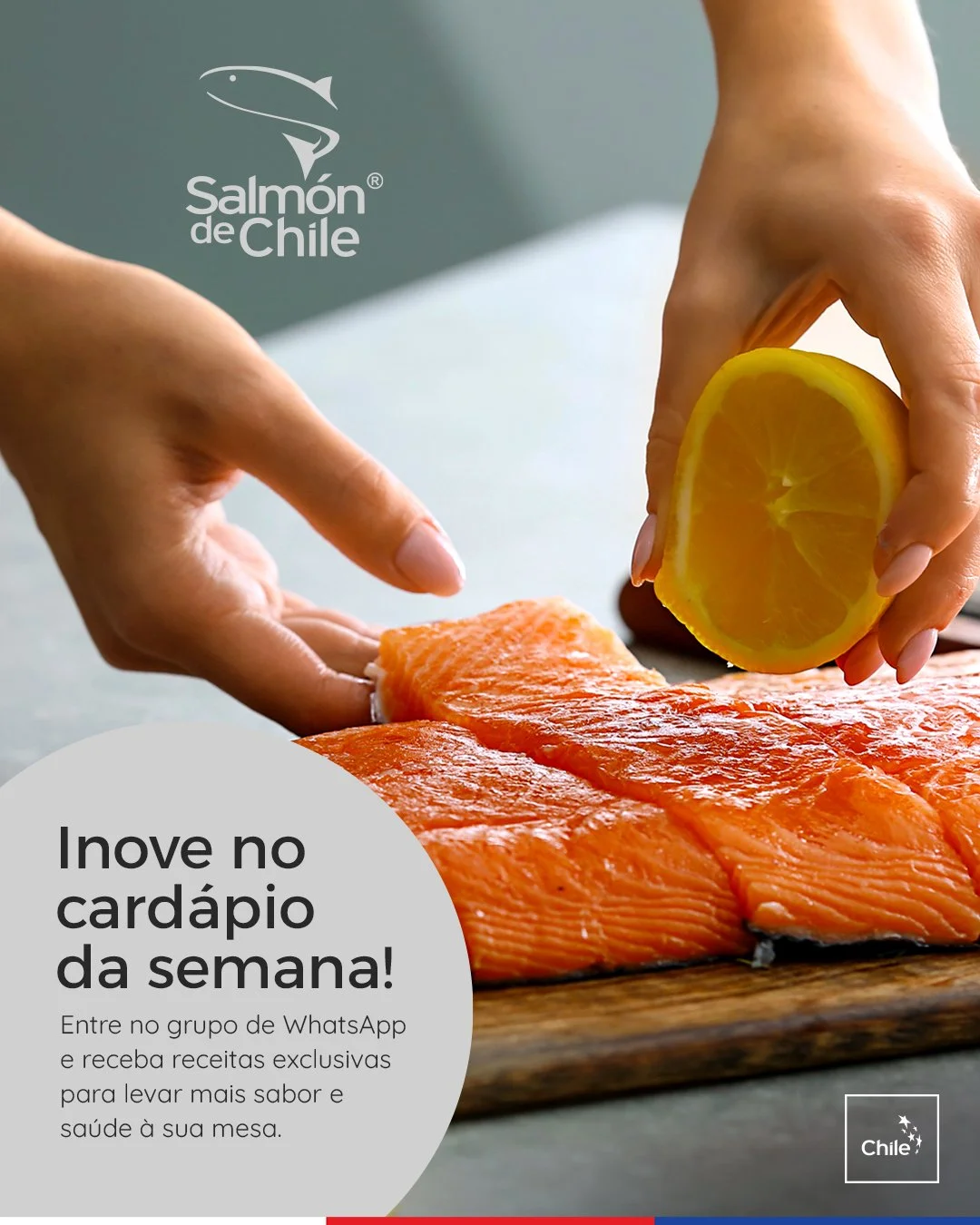 Receitas f&aacute;ceis, nutritivas e cheias de sabor com Salm&oacute;n de Chile esperando por voc&ecirc;! 🐟✨
⠀
Participe do nosso grupo de WhatsApp e receba novidades toda semana.
⠀
👉 Link na bio.
#SalmonDeChile #ReceitasComSalm&atilde;o #GrupoDeRe