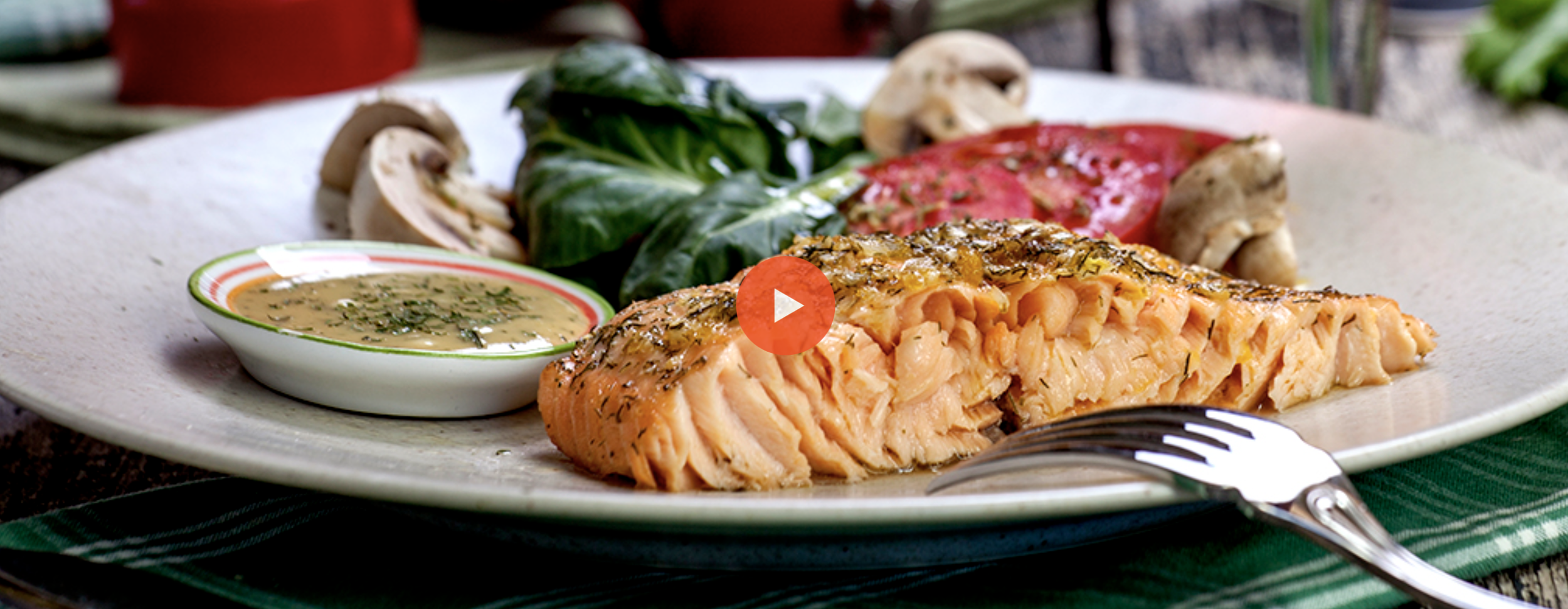 Filés de Salmón de Chile com molho de mostarda e mel