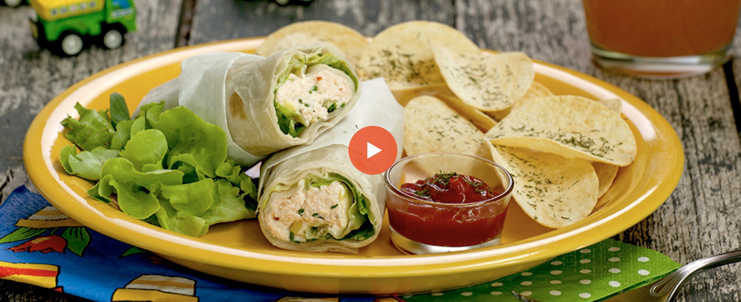 Wrap de Salmón de Chile e legumes