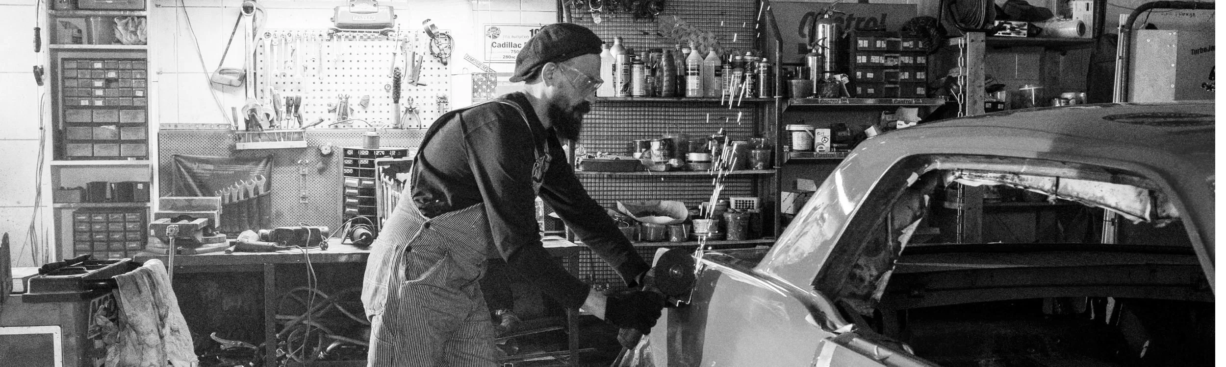 Man working on his car