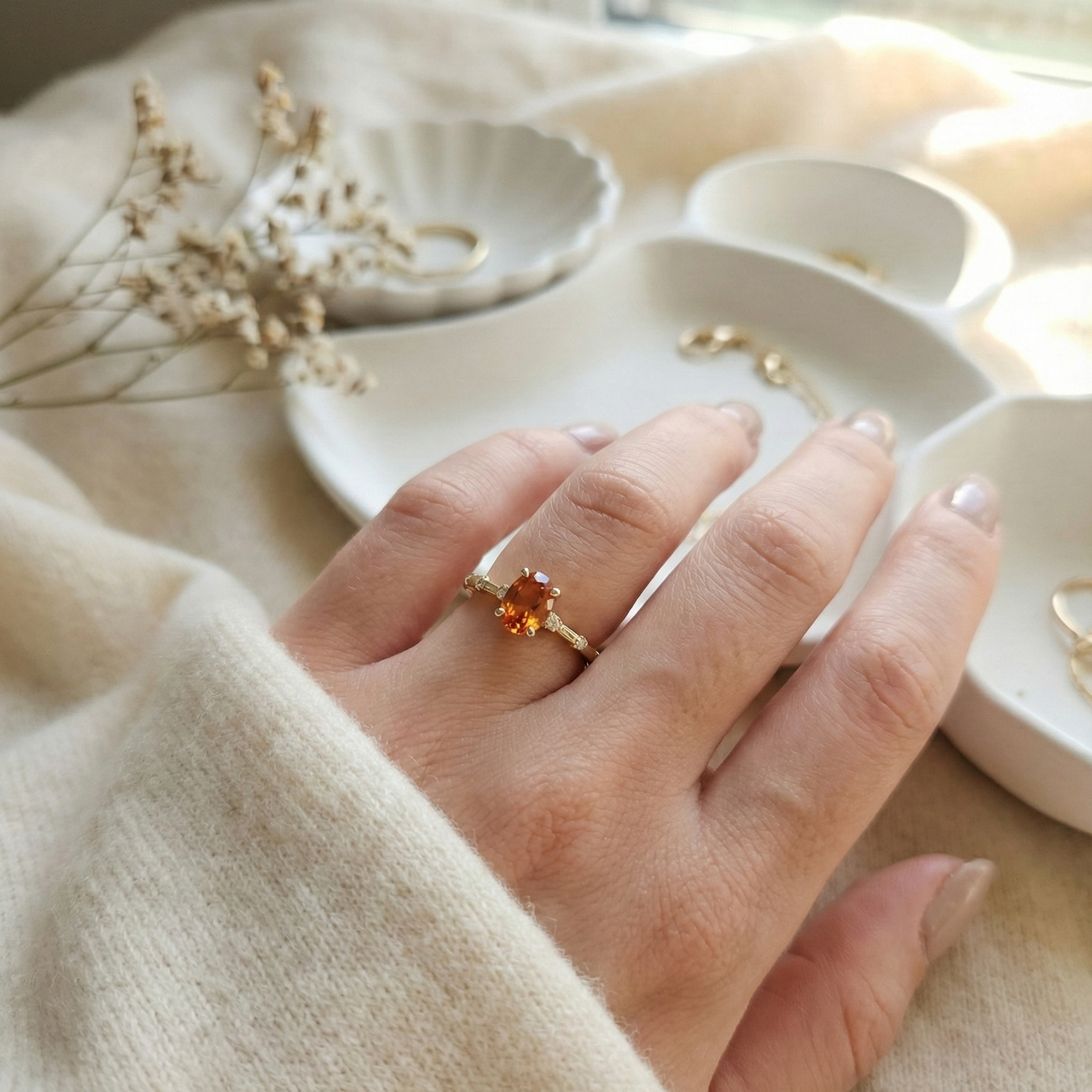 Martha Bling - Mandarijn Granaat Ovaal