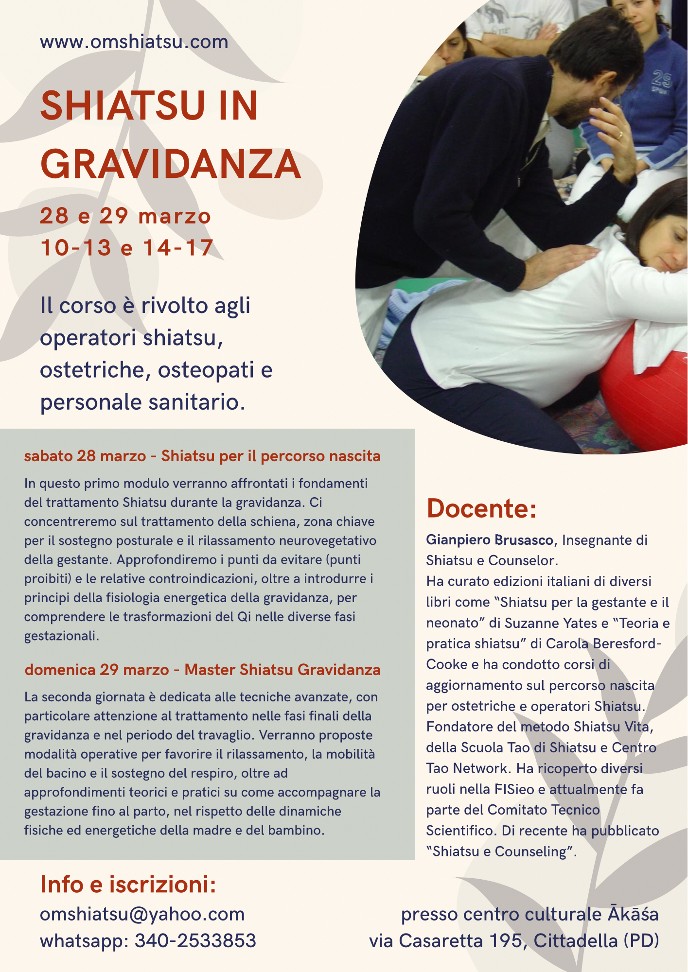 shiatsu in gravidanza