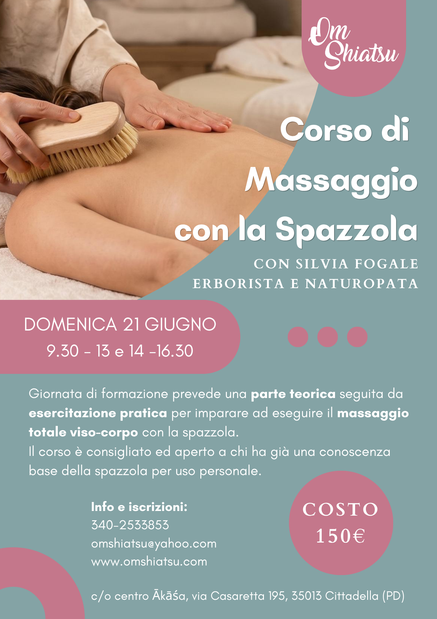 corso di massaggio con la spazzol
