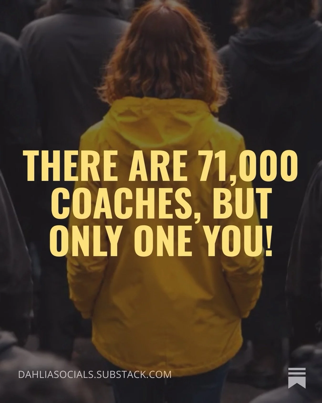 There are 71,000+ coaches but only One you.

👉🏽Your services can be copied.
👉🏽Your credentials can be matched.
👉🏽Your framework can be replicated.
💎But your story is yours alone.

And the &ldquo;boring&rdquo; story you&rsquo;ve been avoiding i