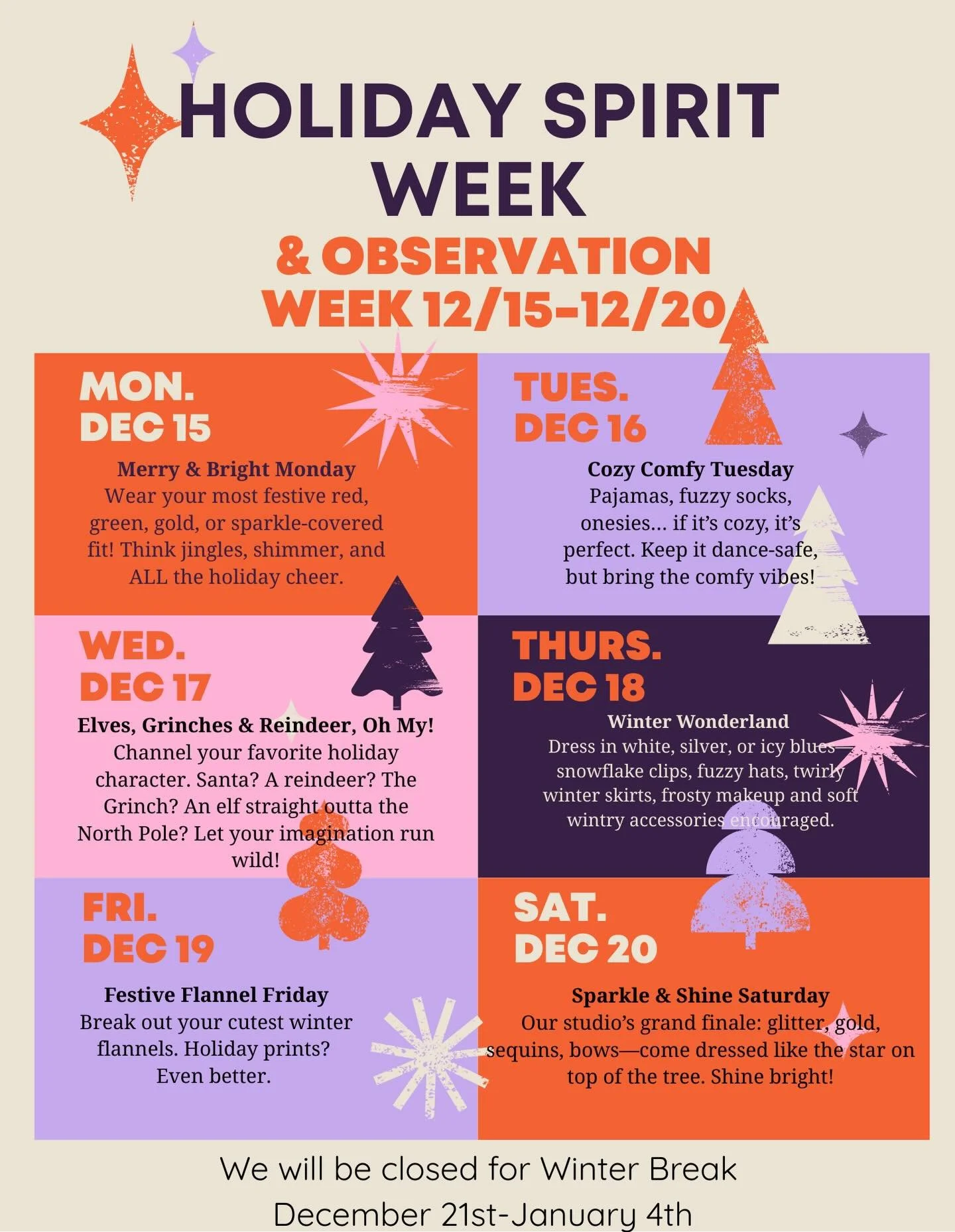 We love a reason to dress up! 

🎄Join us for our Holiday Spirit Week 12/15-12/20 🎄

#bellissimodanceco #bco #theholidaysarehere