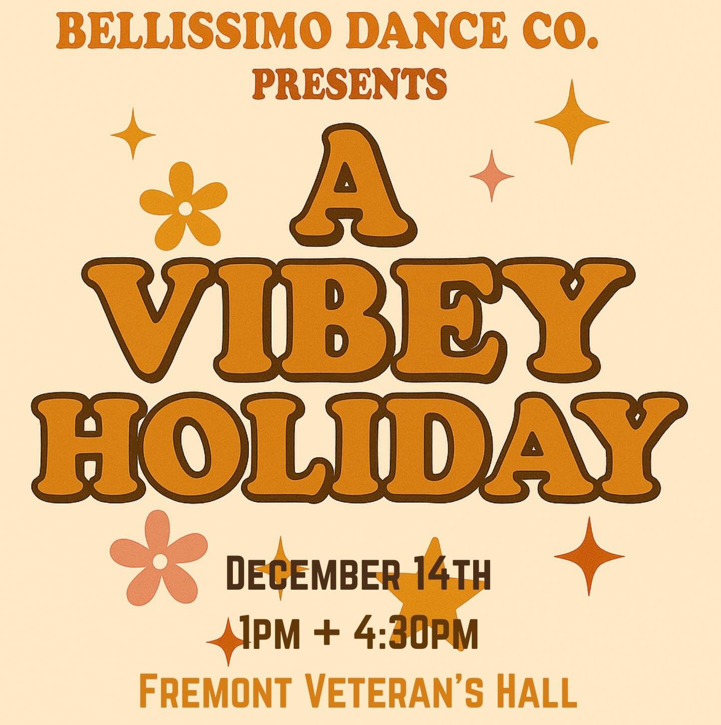 We still have some tickets available for our 4:30pm show. We aren&rsquo;t calling it &ldquo;A Vibey Christmas&rdquo; for nothing! Come check-out our original holiday show, full of groovy music, cool costumes, speaking roles and a whole 1970&rsquo;s  