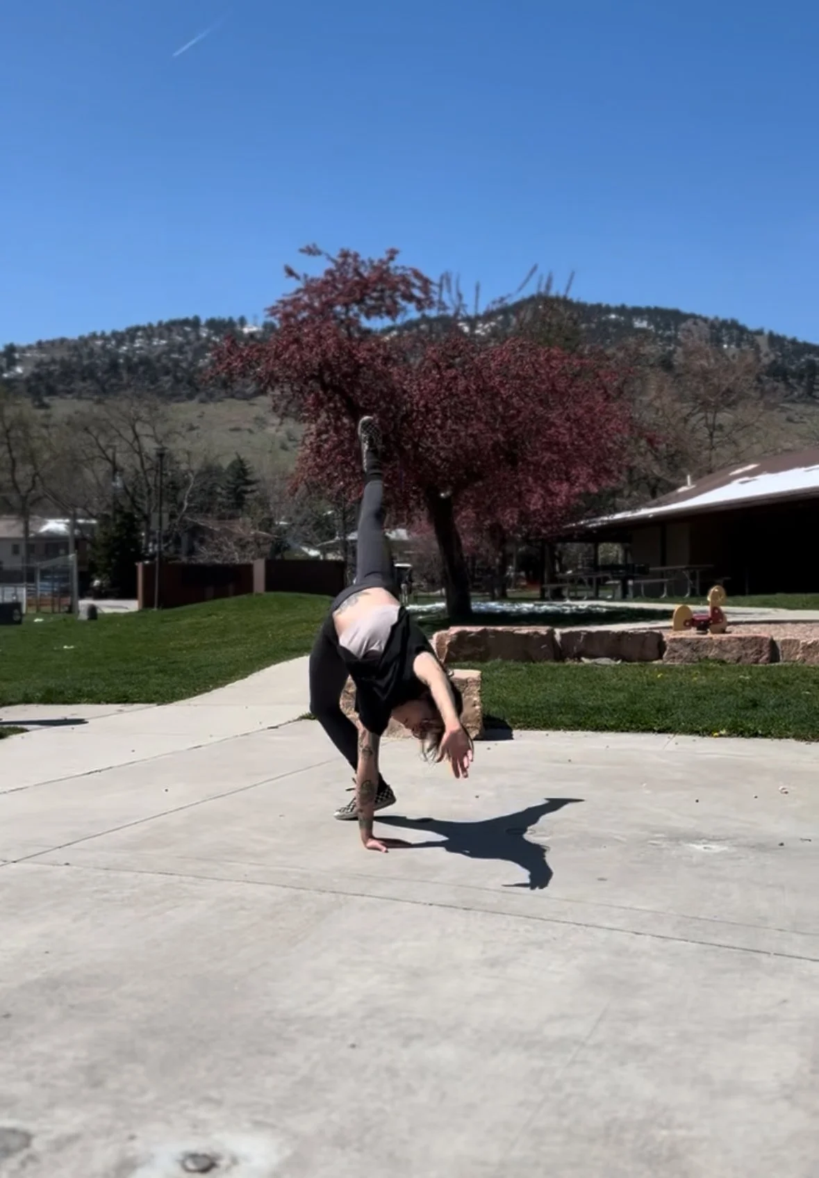 person doing outdoor movement