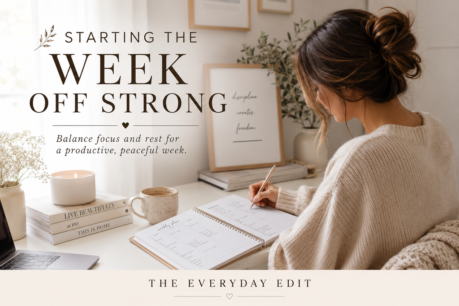 🌿 Starting the Week Off Strong: How to Balance Focus, Rest, and Intentional Planning