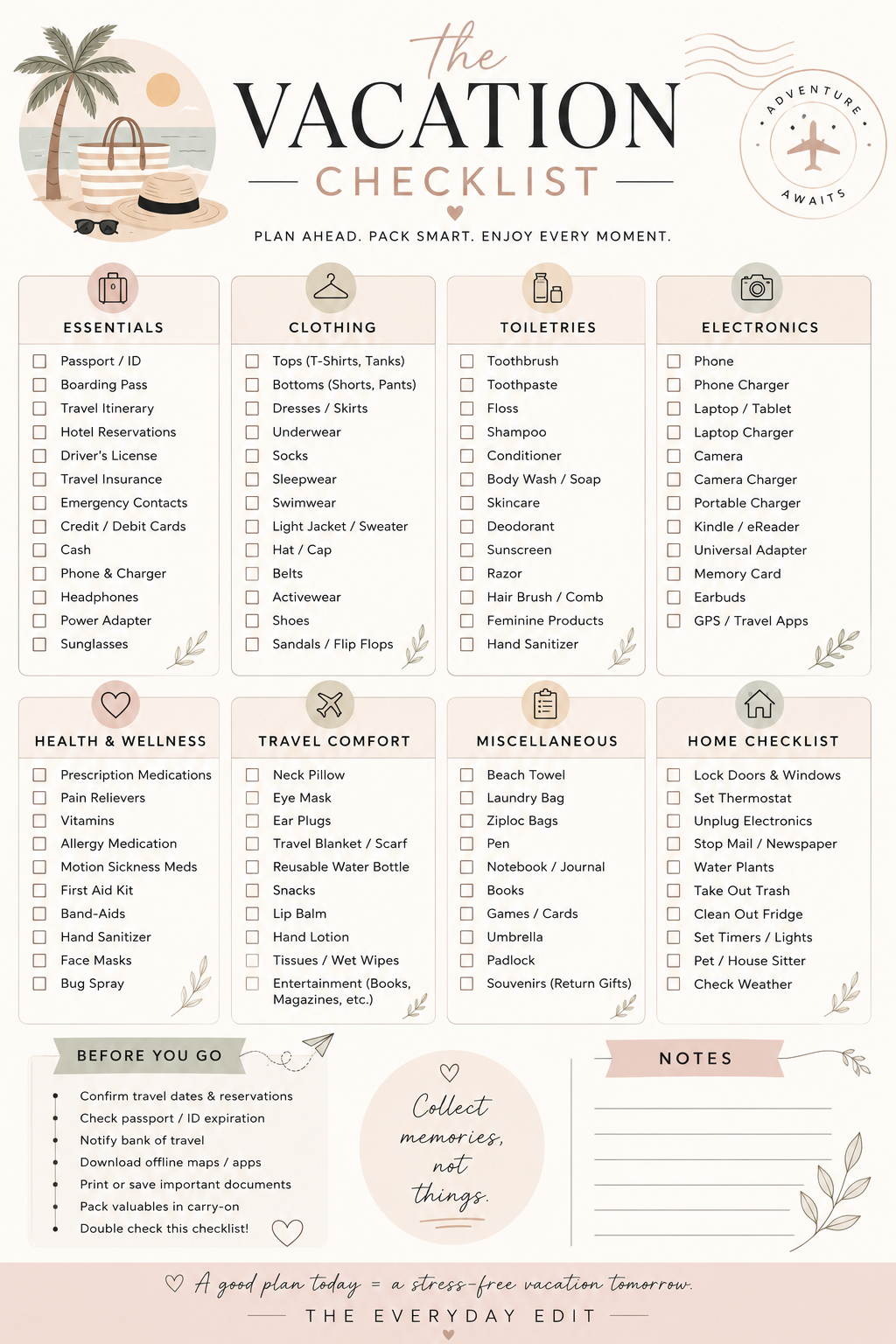 EverdayEdit Vacation Checklist