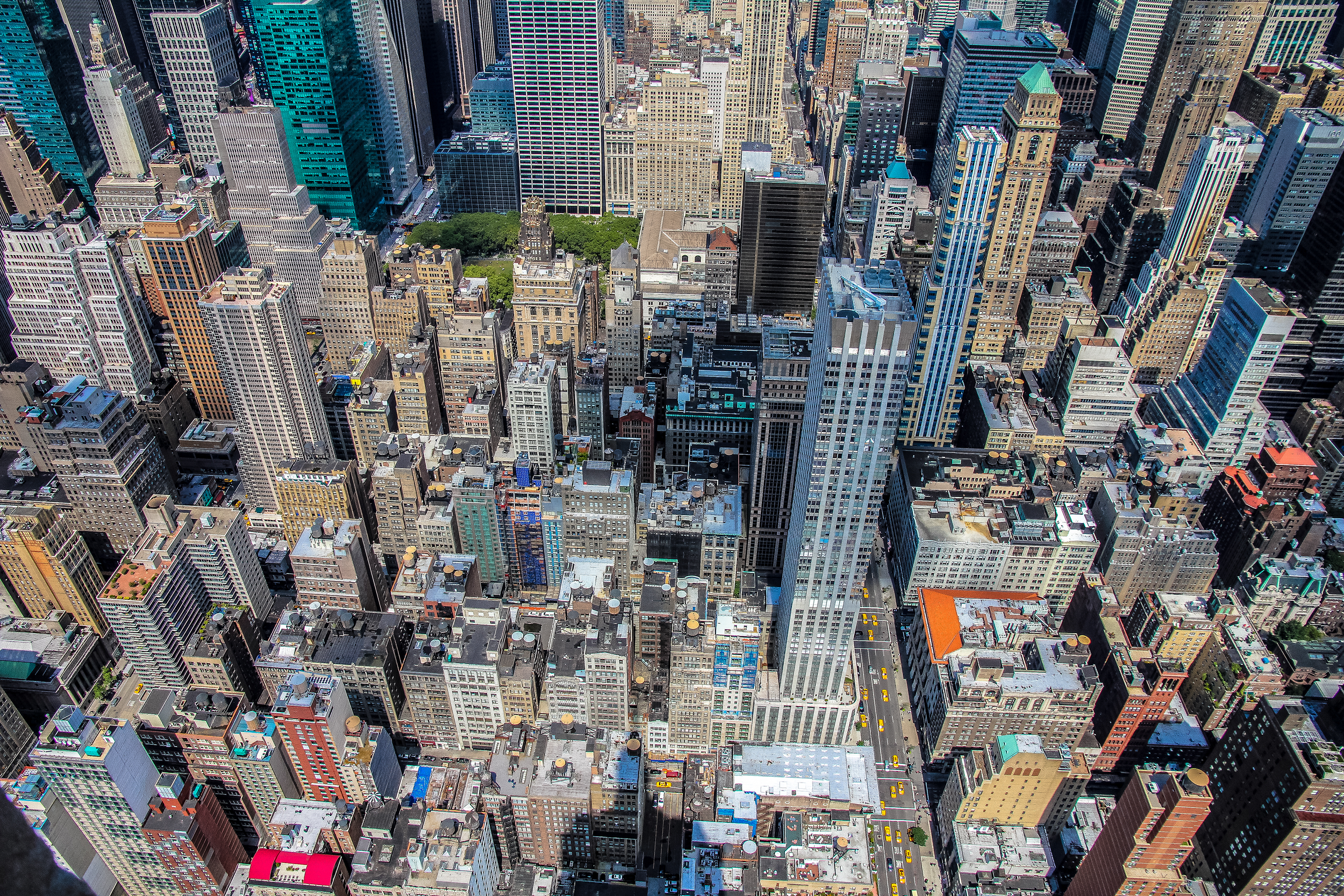 Bird's eye view of New York City.