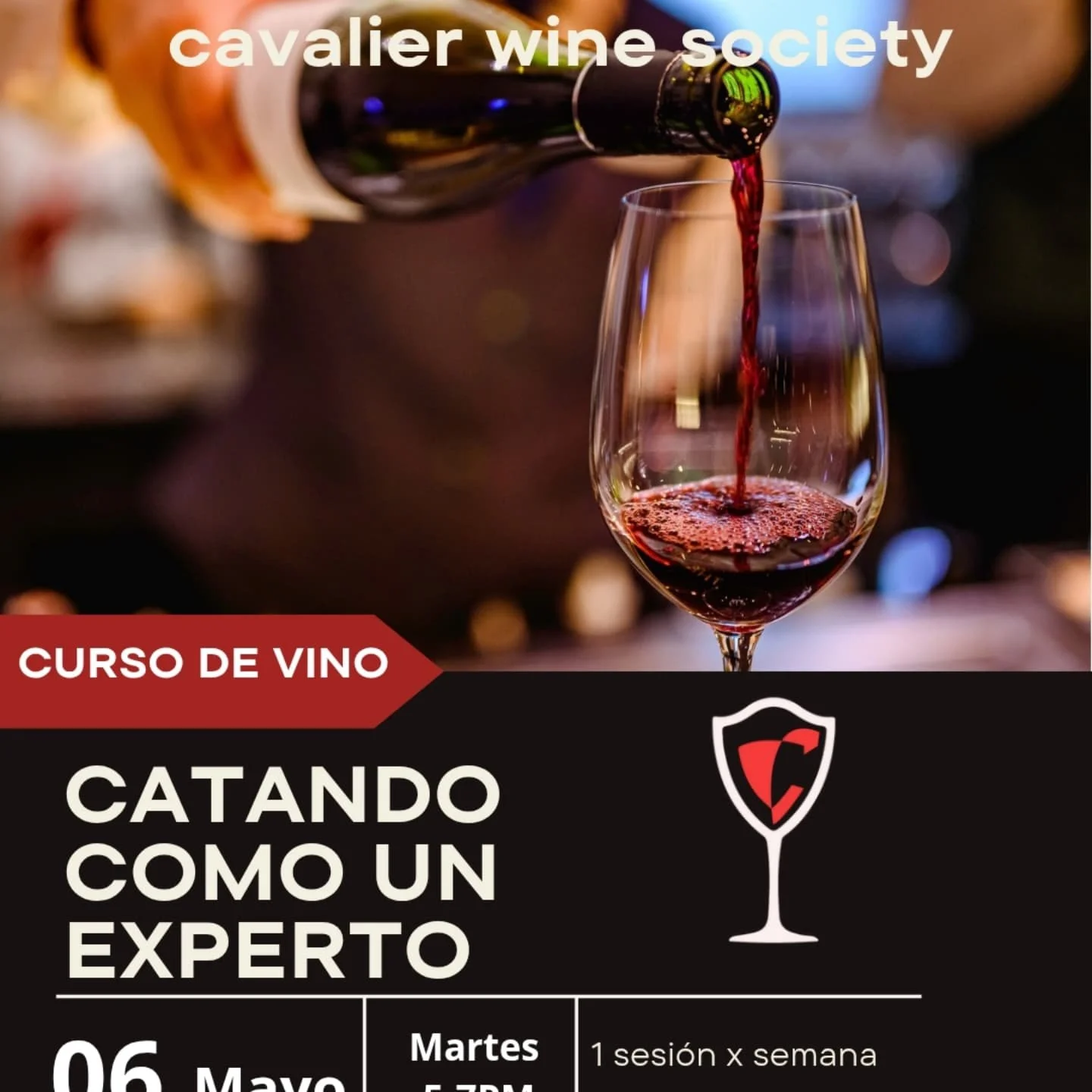 Aprende a analizar y disfrutar el vino como un profesional ✨️🍷
¡ULTIMOS LUGARES!
🗓 Inicio: Martes 06 de Mayo.
Horario Martes 5:00 - 7:00 Pm.
4 Sesiones.
Inscribete ya! 😌🍾
Mandanos mensaje para más información 🥂🍇