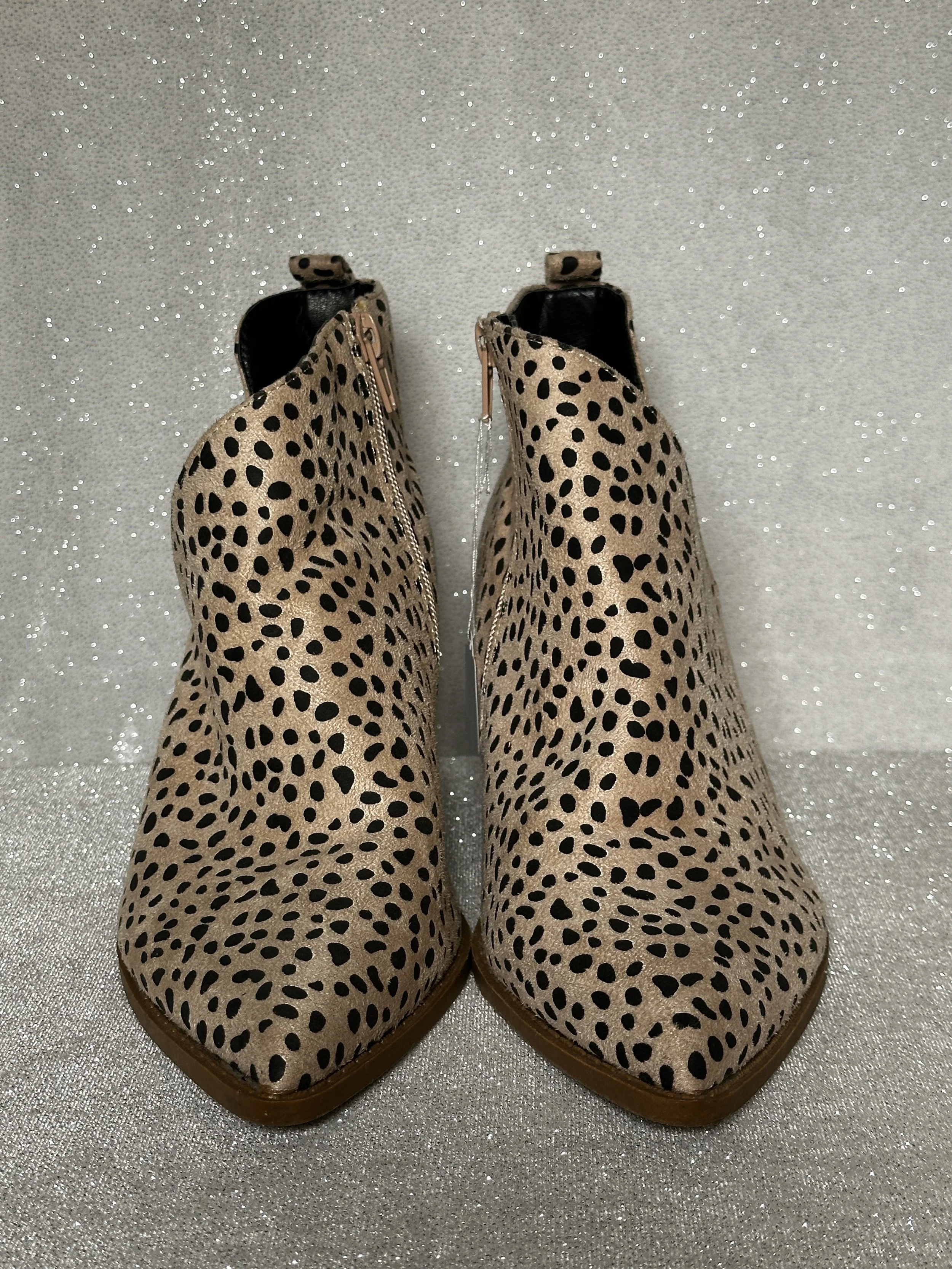 Jolimall Leopard Print Ankle Boots - Size 8