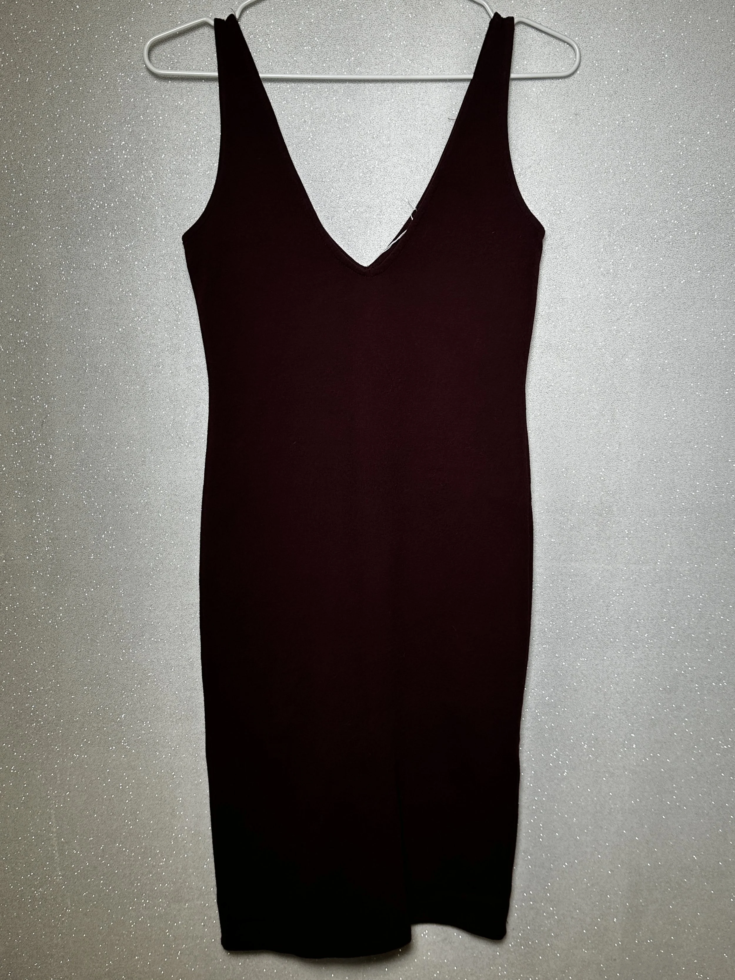 Forever 21 Maroon Bodycon Midi Dress - Size Medium