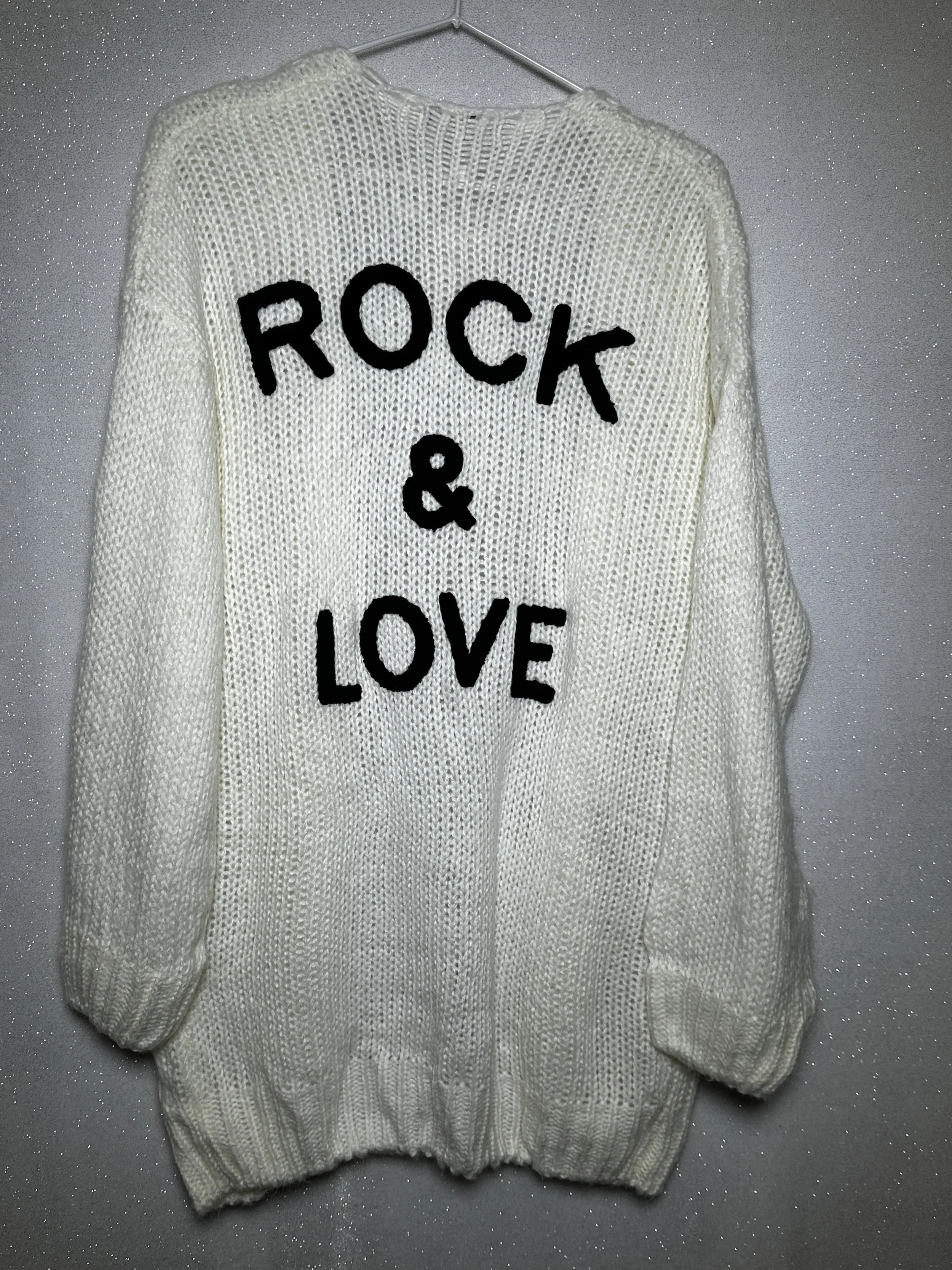 Fashion Rock & Love Cream White Cardigan Sweater - Size S