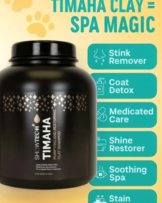 ✨🐾 TIMAHA CLAY MAGIC 🐾✨

Some pups love a good adventure &mdash; swimming in rivers, rolling in the grass, living life to the fullest 🐕💦. But with that comes stink, buildup, and sometimes even skin troubles. That&rsquo;s where Show Tech Timaha Cl