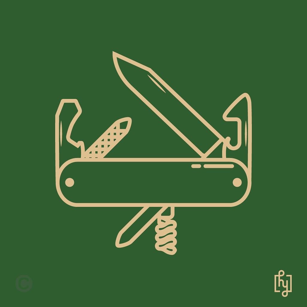 Camping series icons: next up is a must have, a pocket knife! #design #designer #graphicdesign #illustrator #illustration #knife #edc #everydaycarry #camping #summer #outdoors #fishing #tents #military #tennessee #river #lake #summer #vector #visforv