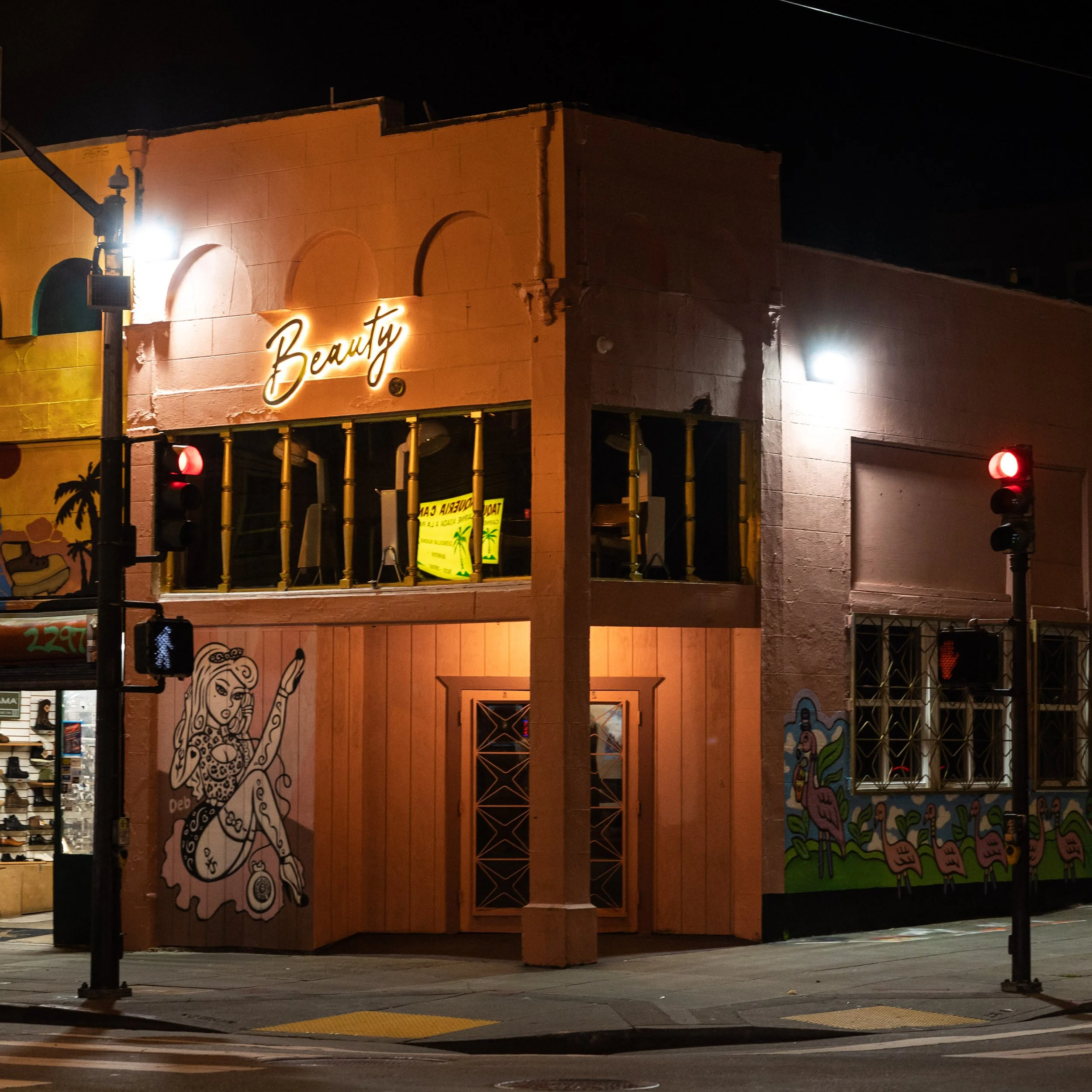 image of beauty bar building taken in the evening