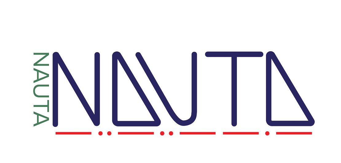 This was my second to last logo iteration. The logo featured sail inspired shaped letters, Nauta in morse code along the bottom and then a smaller Nauta to the left for readability purposes.