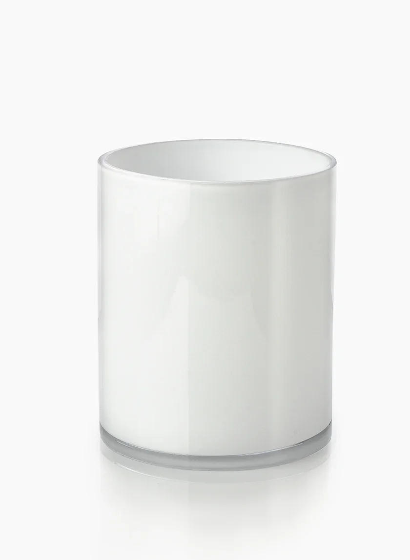 White Cylinder Vase.