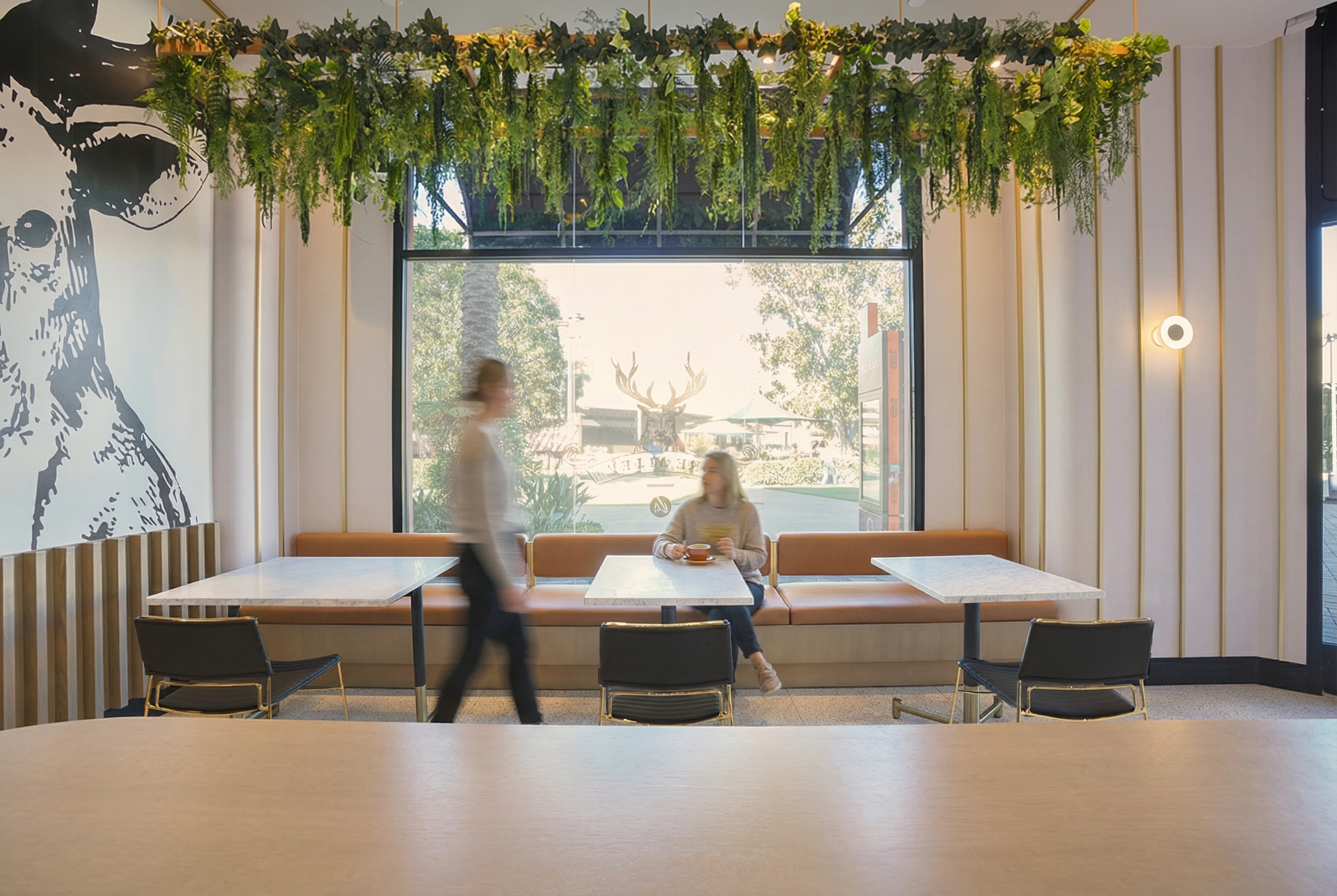 Fresh cafe concept with outdoor space and greenery