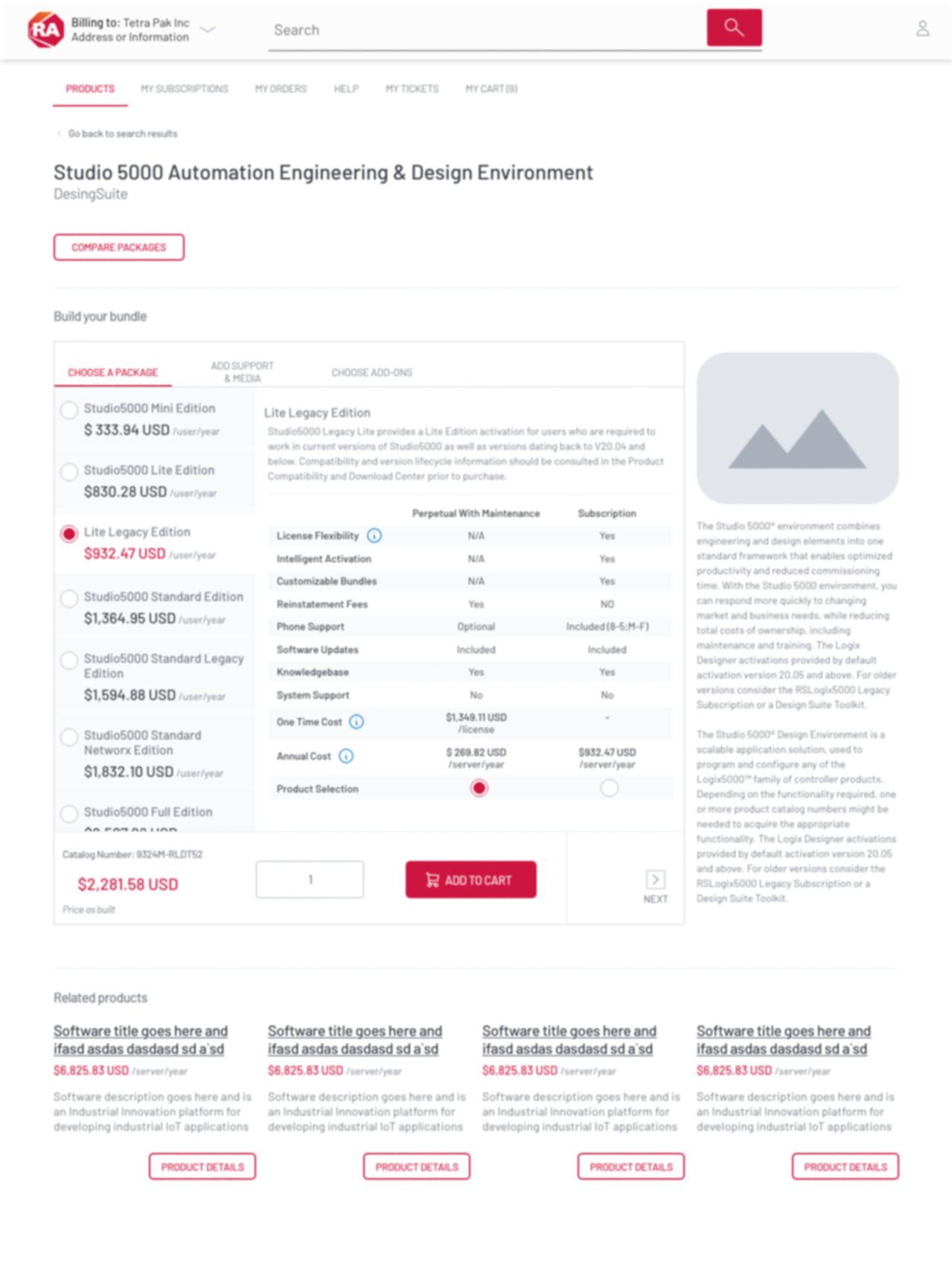 Product details page