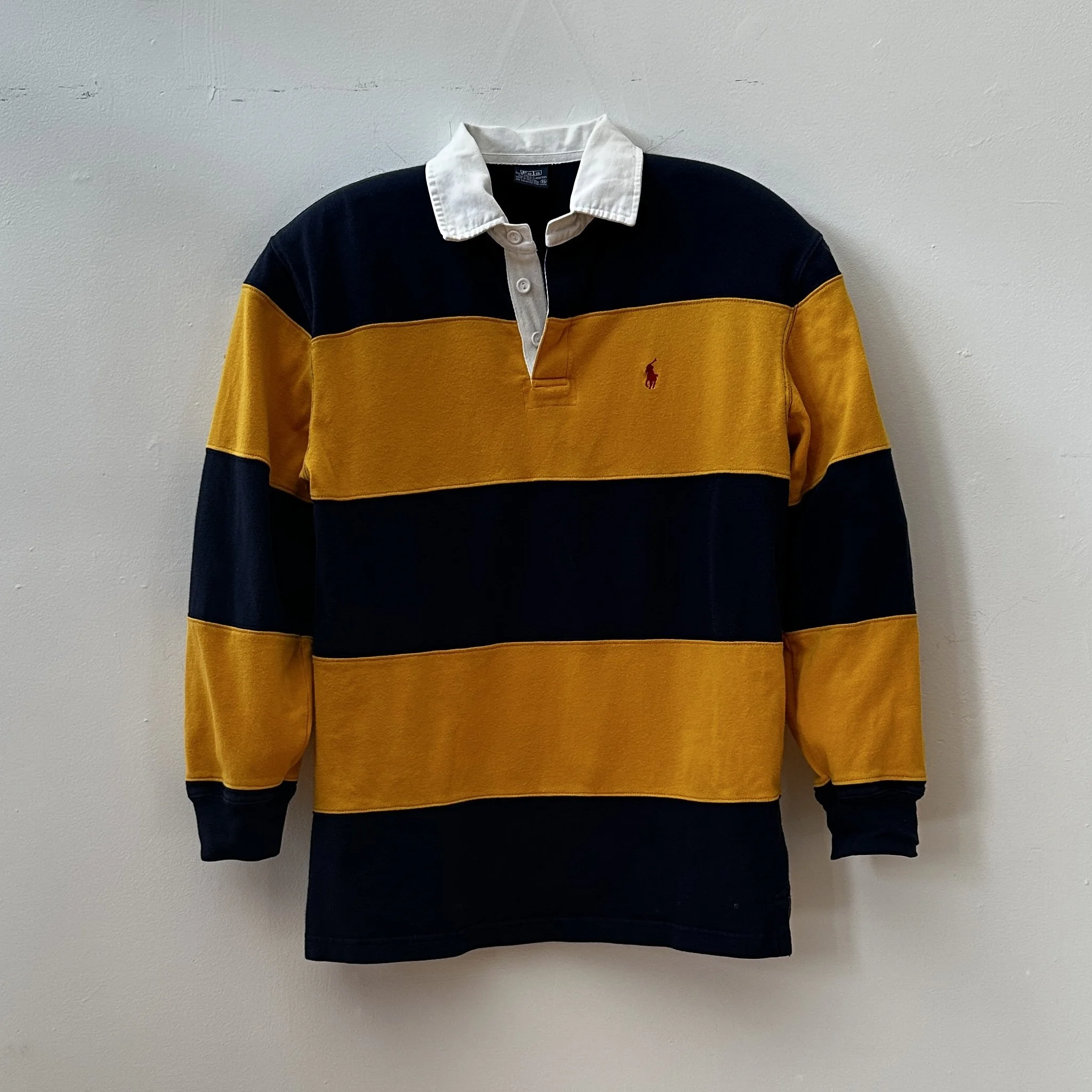Polo Blue and Yellow Striped Rugby Shirt