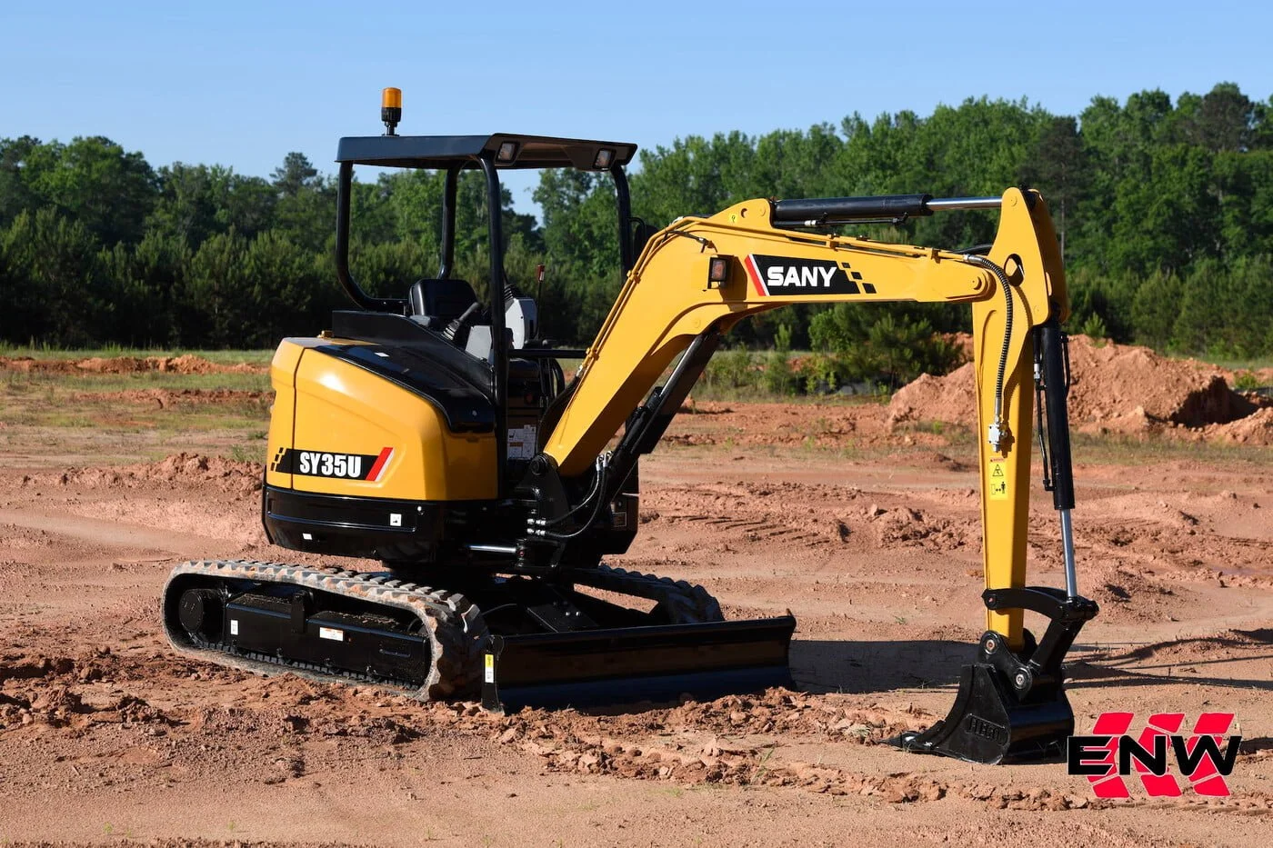 SANY SY35U Excavator Bundle - Cab or Canopy, Coupler, Thumb, 2 Buckets
SANY’s SY35U was built to be an all-purpose machine, balancing power with smoothness and fuel efficiency with speed. This mini excavator offers multiple work modes to tackle a