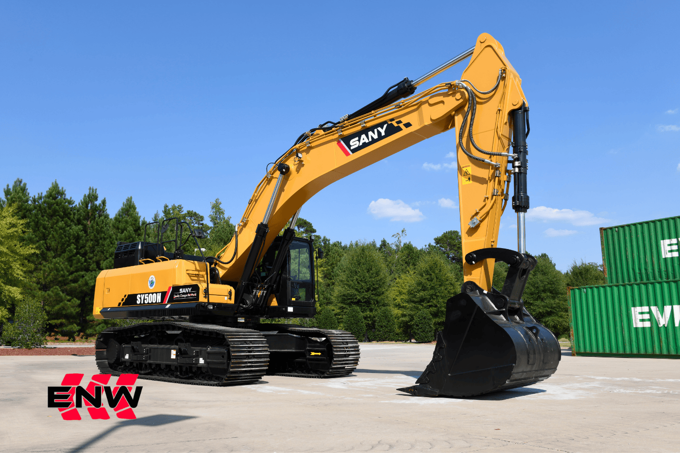 SANY SY500H Excavator Bundle - Coupler, 2 Buckets
SANY’s most powerful large excavator, the SY500H is a powerhouse, boasting 400 HP and a digging depth of over 25 feet plus 61,822 lbf of bucket breakout force and 46,535 lbf of arm digging force. A
