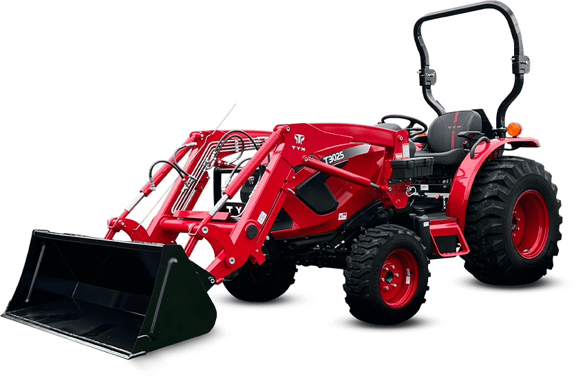  TYM T3025H Tractor Series 3, mid-sized Tractor, 24 HP, with Front Loader  
 CASH PRICE: $24,900 + OR-CAT  
 FINANCING OPTIONS AVAILABLE, CONTACT US FOR QUOTE (Financing subject to approval; higher cost applies)  
The T3025 tractor is designed for pe