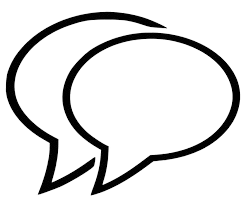 Black speech bubble icon with three dots inside.