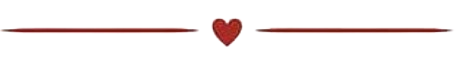 Decorative Valentine's Day graphic with a red heart at the center, flanked by horizontal lines.
