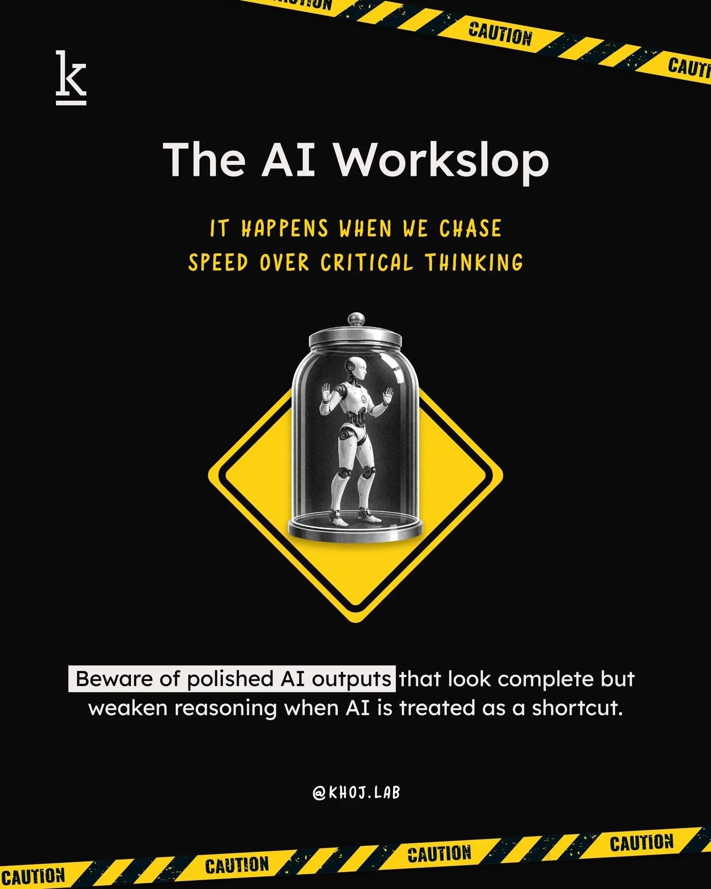Lately, we&rsquo;ve been noticing something in our workflows that&rsquo;s easy to miss: AI workslop. 🤖

It&rsquo;s the polished output that looks complete at first glance : structured, fluent, confident. But when we read it closely, the logic does n