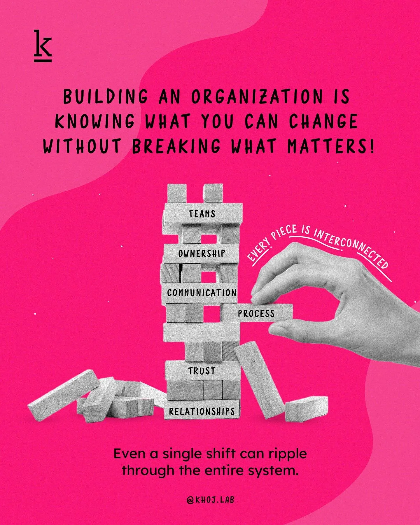 Great leaders don&rsquo;t just pull blocks carefully, they know when to reinforce the foundation, when to rebuild, and when to let the tower evolve into something stronger. 🧱

Leading an organization is a bit like playing Jenga. It often looks stead