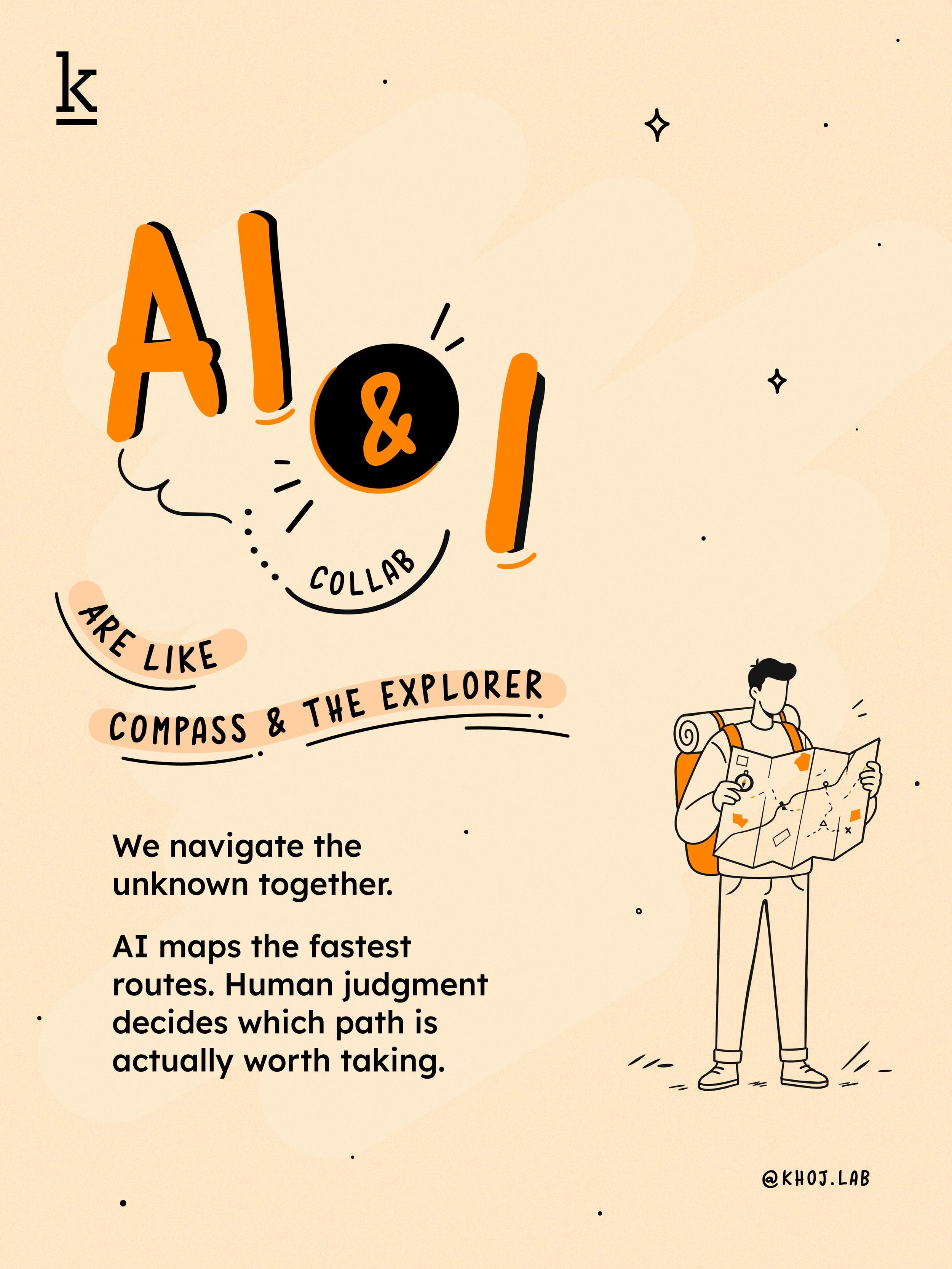 The compass never got lost. The explorer did. 🧭

Funny how we keep evaluating AI on its accuracy and forget to ask whether we still know where we're trying to go.

AI gave us sharper instruments. What nobody scheduled time for was learning to read t