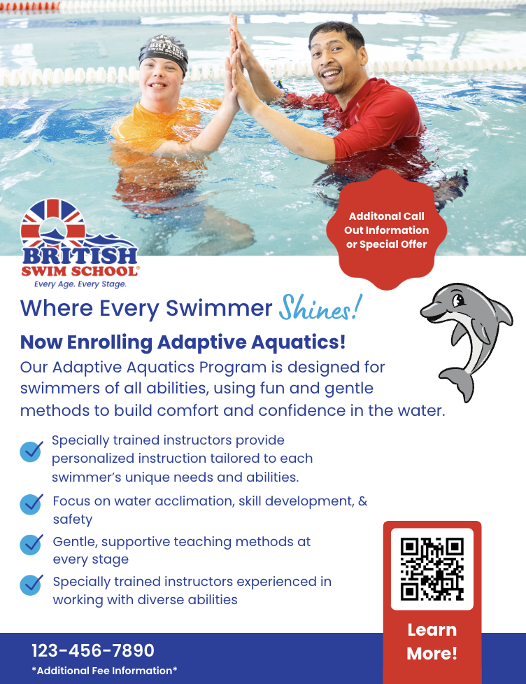 Adaptive Aquatics flyer example.