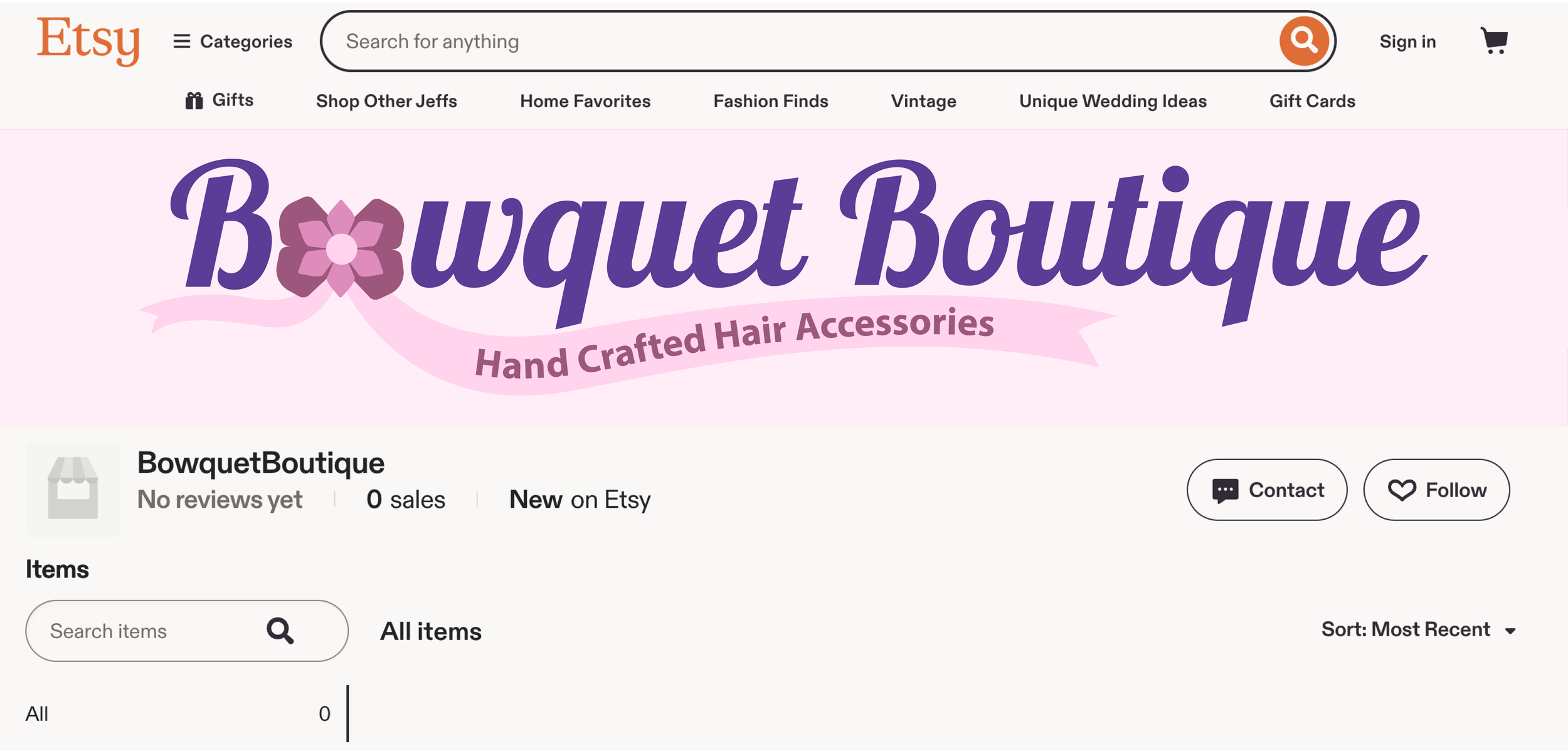 Example of Etsy banner