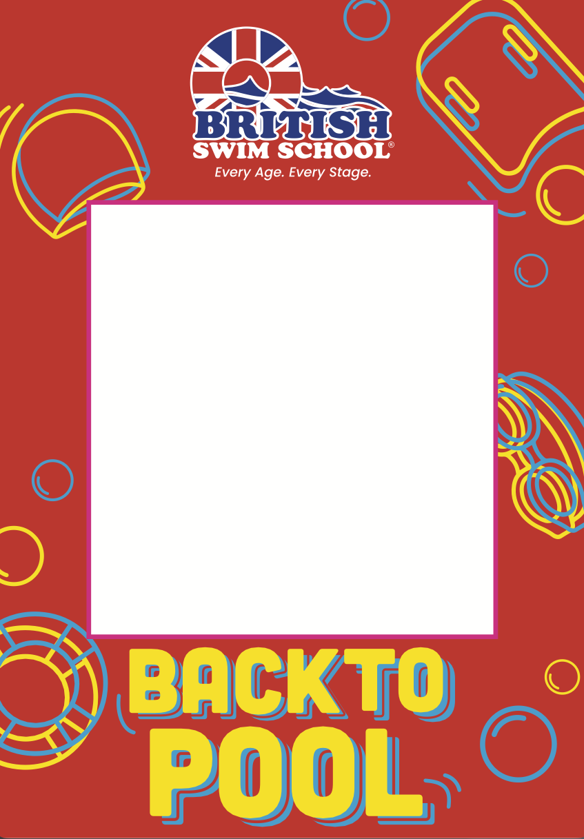 Pool deck photo frame template.