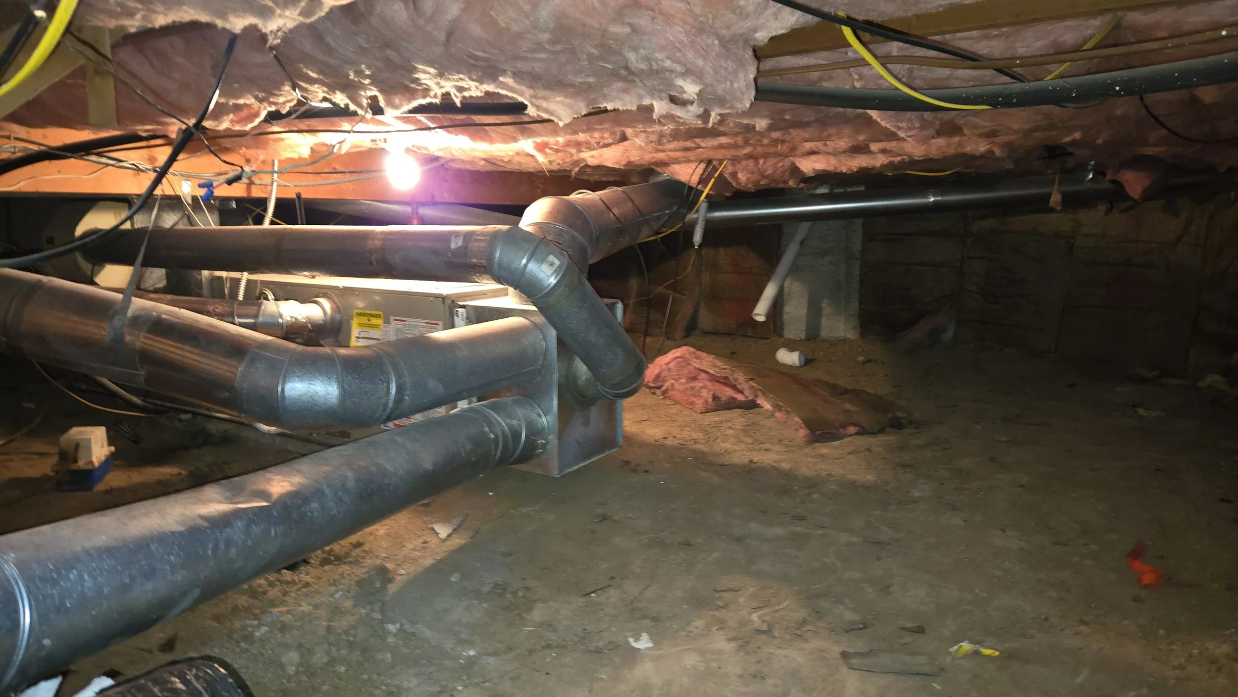 open dirt exposed crawlspace