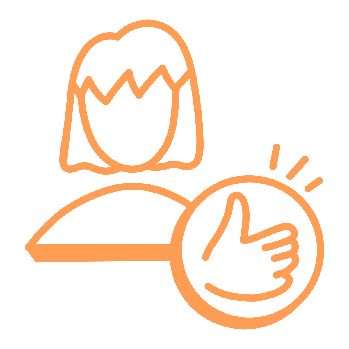 Illustration of a person giving a thumbs up.