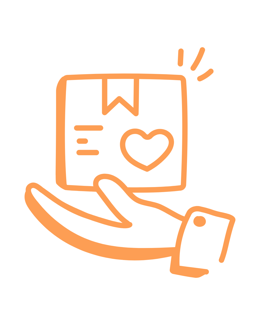 Outline drawing of a person with two other people connected by lines, indicating a social or communication network.