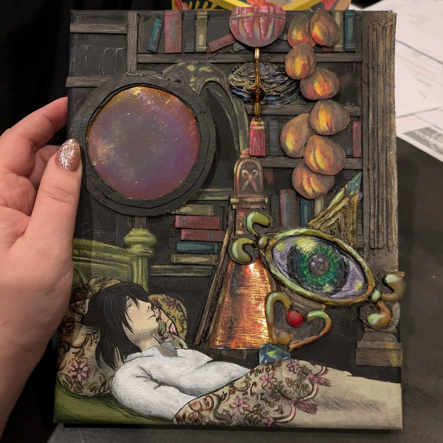 Progress on this opulent piece I've been working on &lt;3
.
.
.
#MixedMedia #howlpendragon #layers #progress