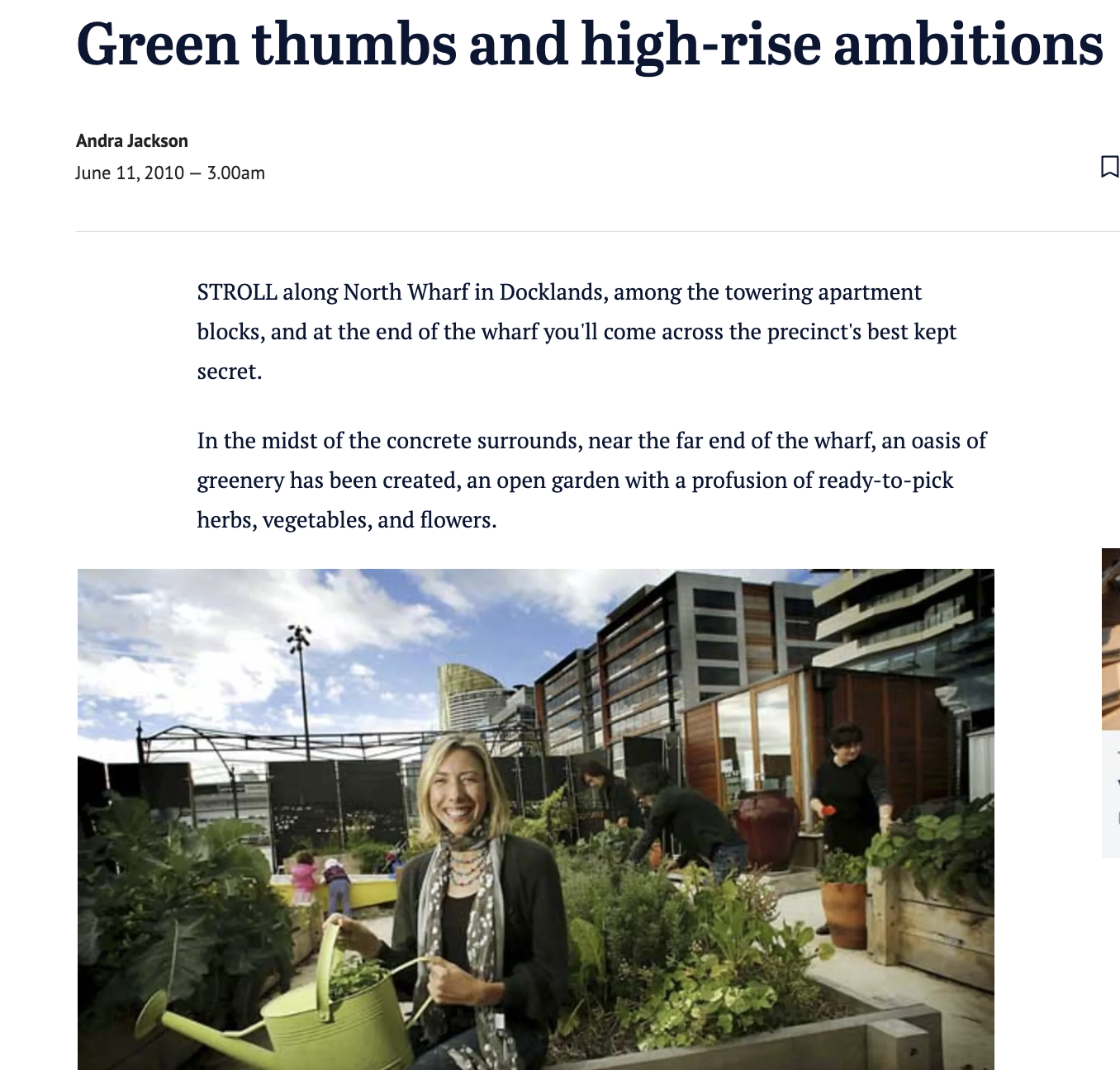 An Age Article about the Garden in 2010.