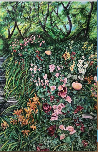 Hollyhocks from Imaginary Garden 60_x40_.png