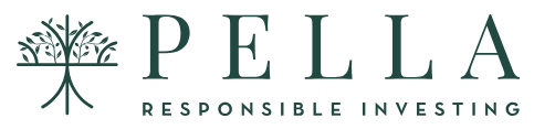 Pella Responsible Investing logo with tree icon and text