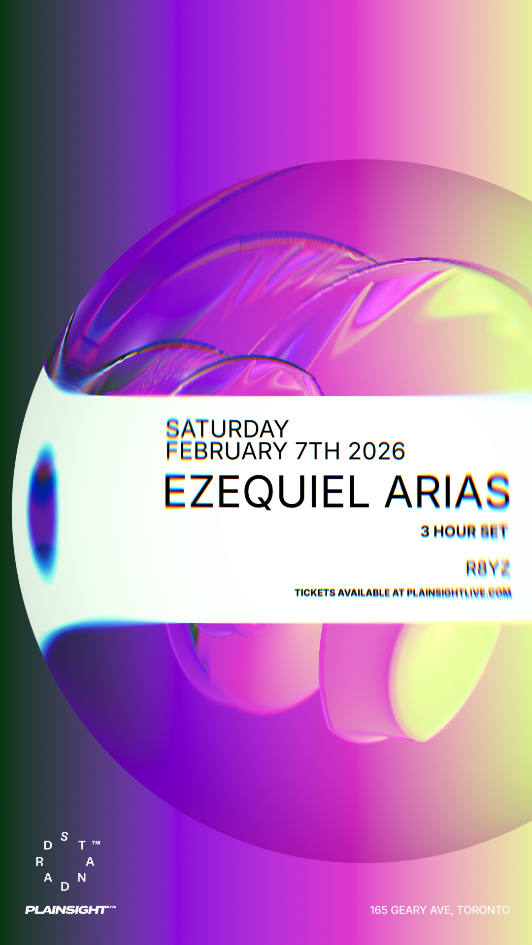 Argentine DJ and producer Ezequiel Arias performs in Toronto on February 7th at Standard Time with Plainsight Live.