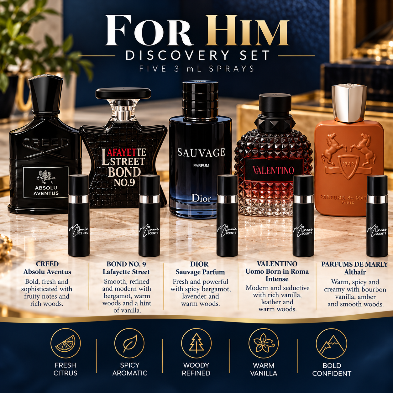 DISCOVERY SET - FOR HIM - 5 X 3 ml decants
